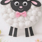 Easter classroom lamb art with fluffy accents