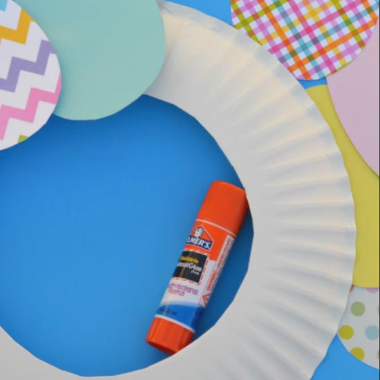 Paper Easter egg wreath craft supplies
