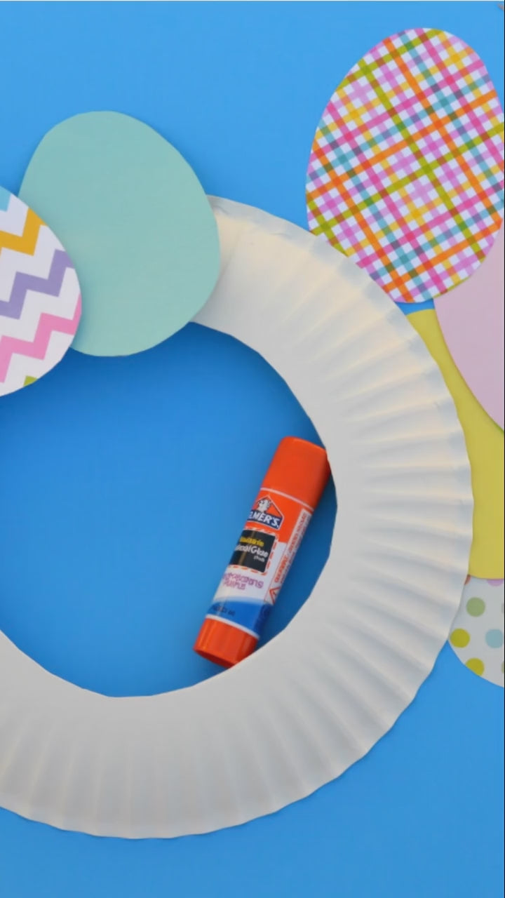 Paper Easter egg wreath craft supplies
