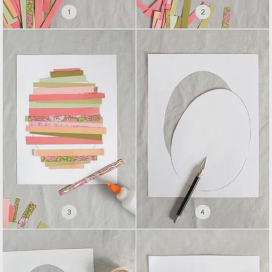 Classroom Easter craft with colorful paper strips
