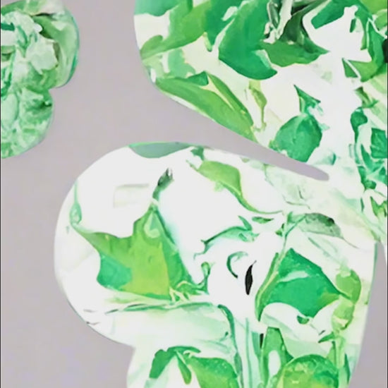 St. Patrick’s Day marbled shamrock art project
