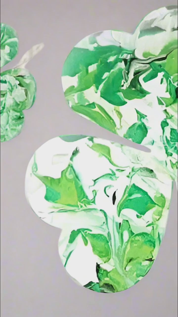 St. Patrick’s Day marbled shamrock art project