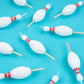 Bowling party candles shaped like pins, 10-pack, 3 inches tall, wooden sticks included
