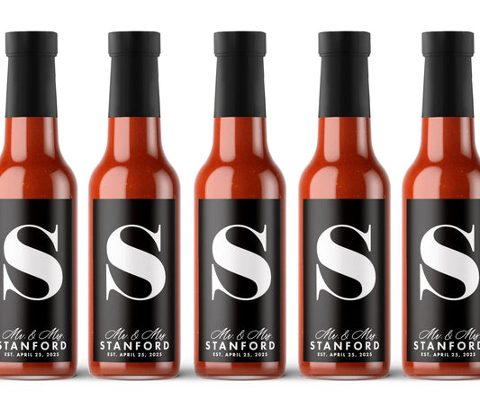 "A Love So Hot!" 🌶️ Custom Hot Sauce Bottles for Couples Showers & Party Favors