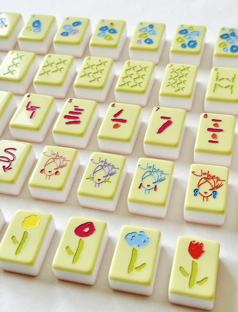 Signature box and tile storage bag for Mahjong