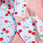 Blue Gingham Cherry Napkins – 25 Disposable Cocktail Napkins for Any Celebration!