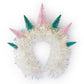 Colorful Christmas Tree Holiday Headband with glitter, felt trees, and tinsel. Festive, one-size-fits-most head bopper for holiday parties and celebrations.
